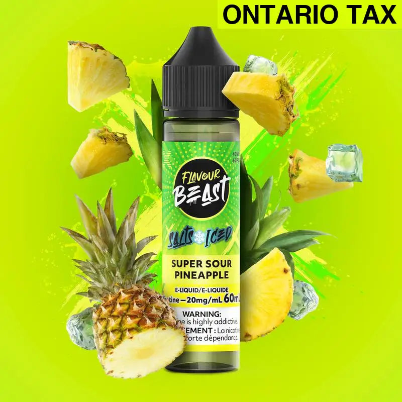 FlavourBeast-EL-60mL-JAN2025-COL-FruitRender-SuperSourPineapple