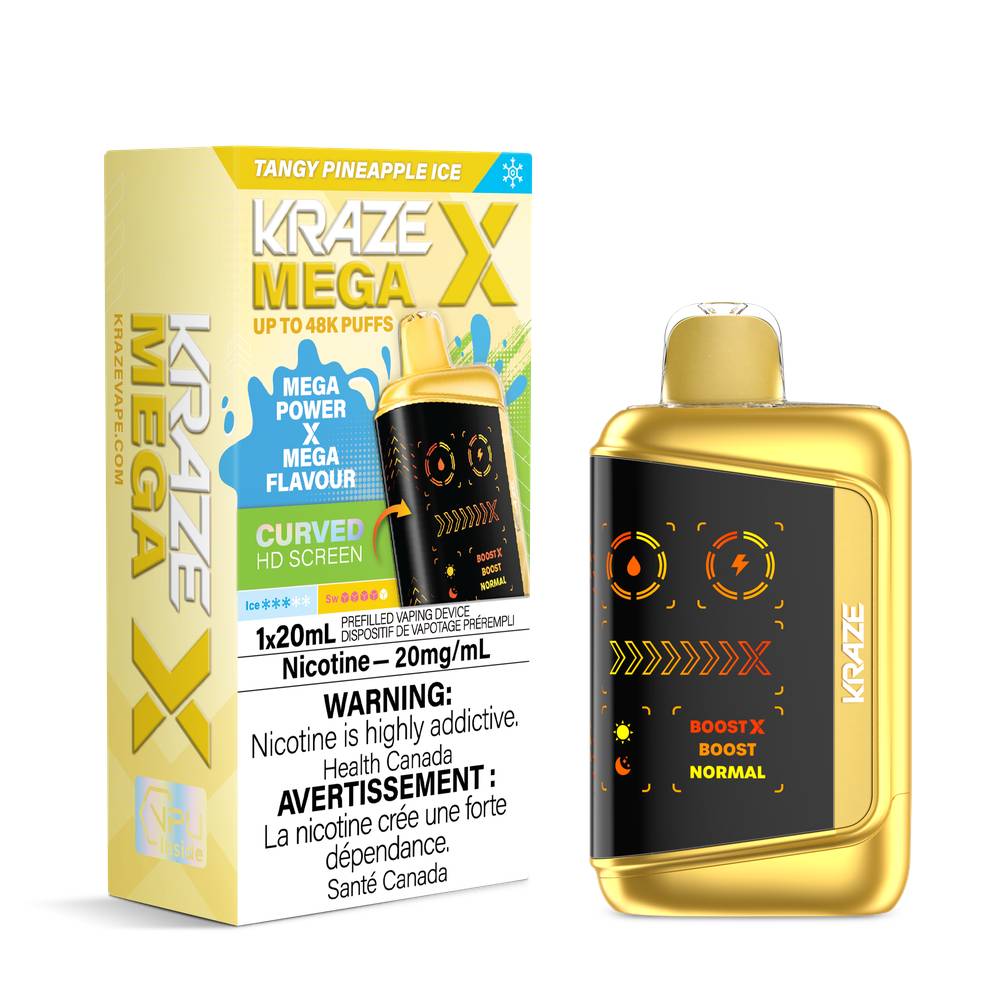 Vape jetable Kraze Mega X 48K | 48 000 bouffes et 20 ml d'e-liquide Super Vape Vape jetable Kraze Mega X 48K | 48 000 bouffes et 20 ml d'e-liquide Super Vape