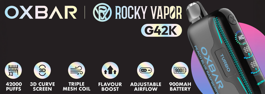 Introducing the Oxbar × Rocky Vapor G42K: Elevating the Disposable Vape Experience
