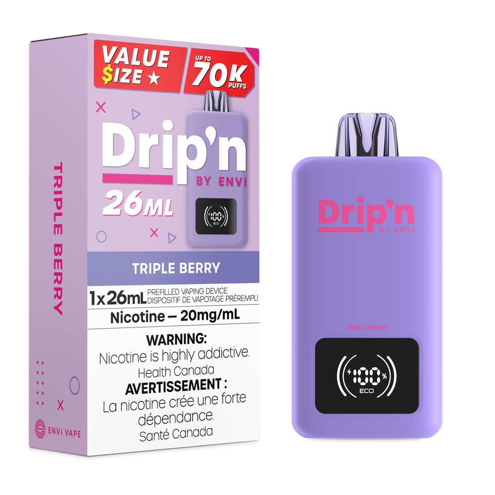 Drip'n by Envi 26mL 70K Puffs Disposable Vape Tripple Berry