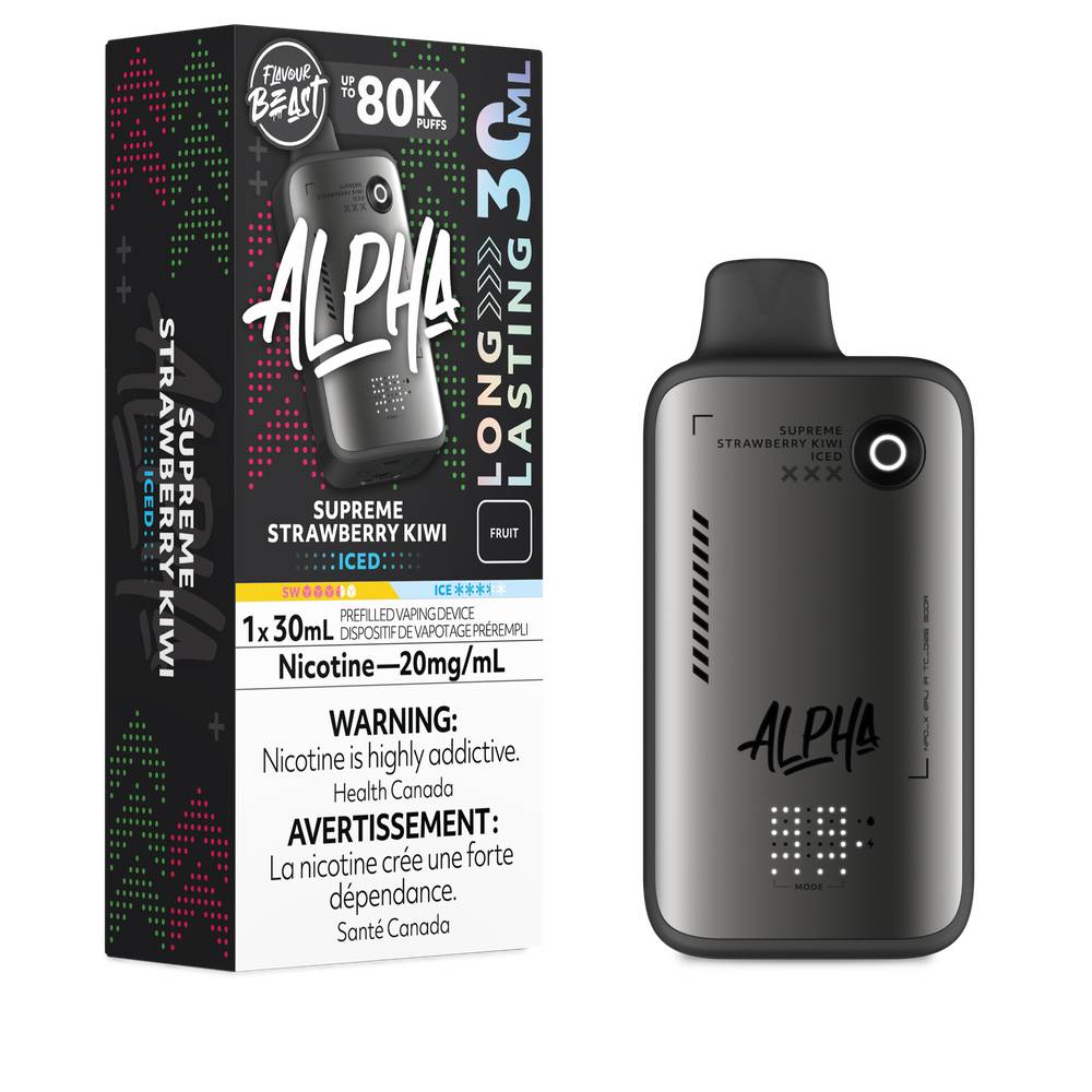 Flavour Beast Alpha 80K Disposable Vape Supreme Strawberry Kiwi Iced