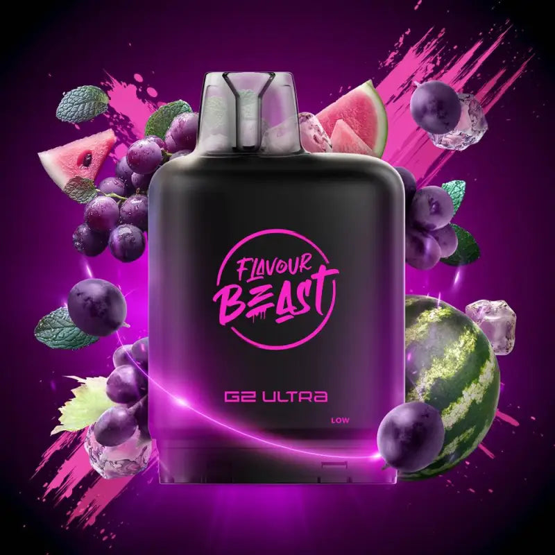 FlavourBeast_Boost-G2_LevelXPod-COL-APR2025-GleaminGrapeWatermelonMint