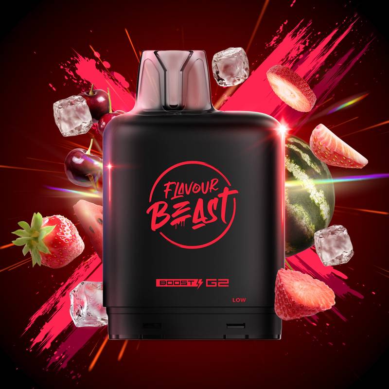 FlavourBeast_Boost_LevelXPod-COL-FEB2025-StrawberryCherryWatermelon