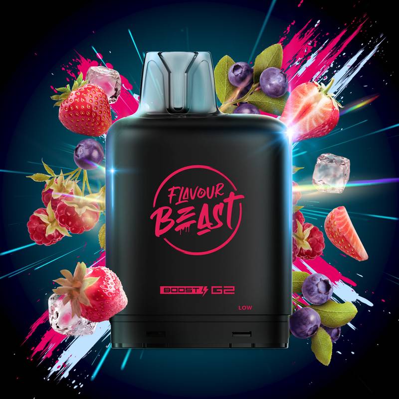 FlavourBeast_Boost_LevelXPod-COL-FEB2025-StrawberryRaspberryBlueberry