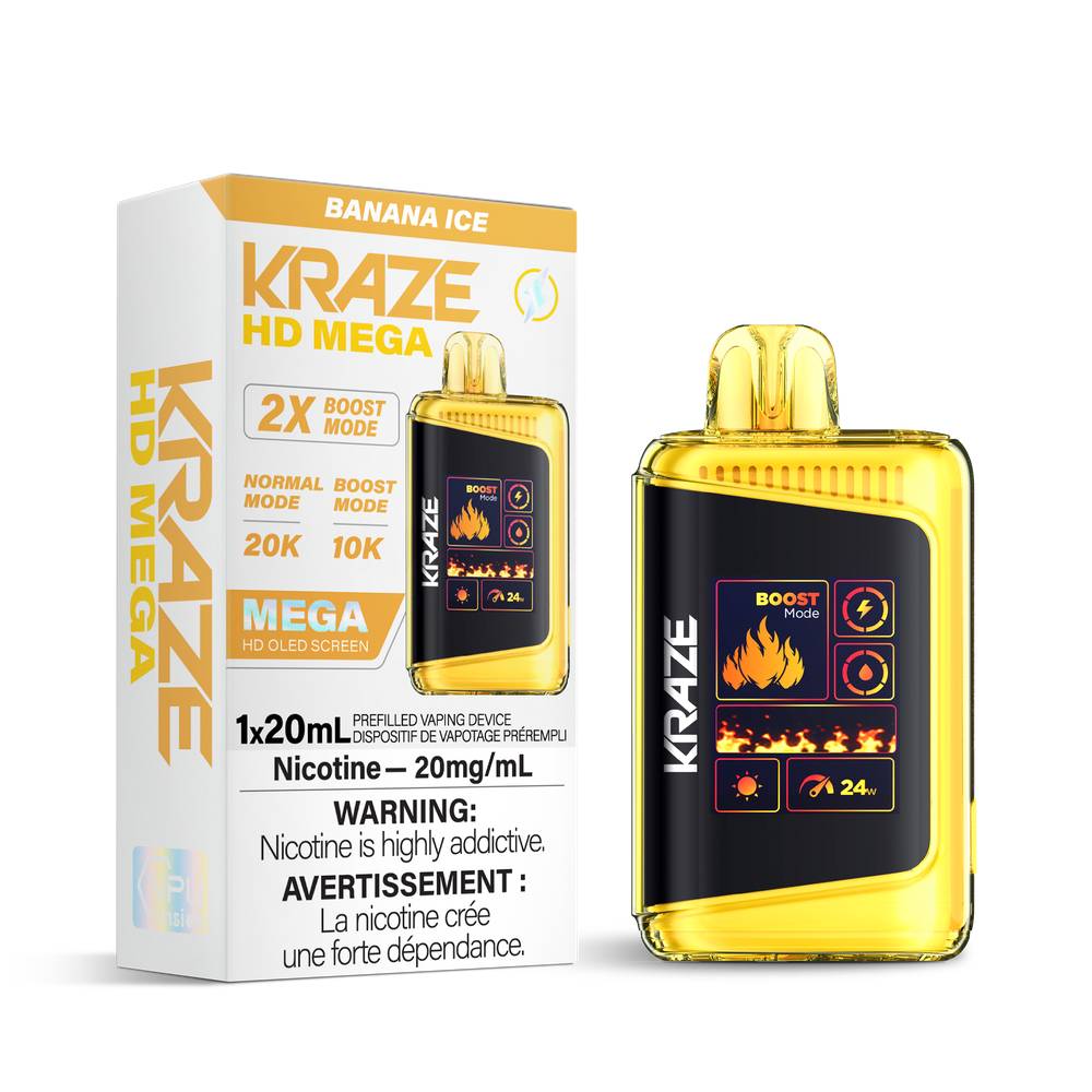 ¥20,000→¥18,000 →¥15,000 Éclat 美容器 ゴールド Kraze HD Mega 20K Puffs Disposable Vape – Up to 20,000 Puffs
