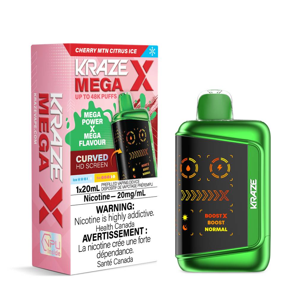 Vape jetable Kraze Mega X 48K | 48 000 bouffes et 20 ml d'e-liquide Super Vape Vape jetable Kraze Mega X 48K | 48 000 bouffes et 20 ml d'e-liquide Super Vape