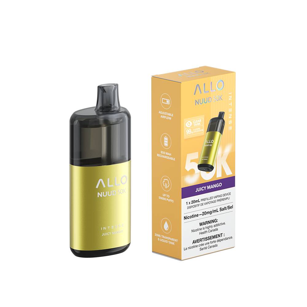 Vape jetable Allo NUUD 50K 50 000 bouffes, 20 saveurs, longue dure Super Vape Vape jetable Allo NUUD 50K 50 000 bouffes, 20 saveurs, longue dure Super Vape