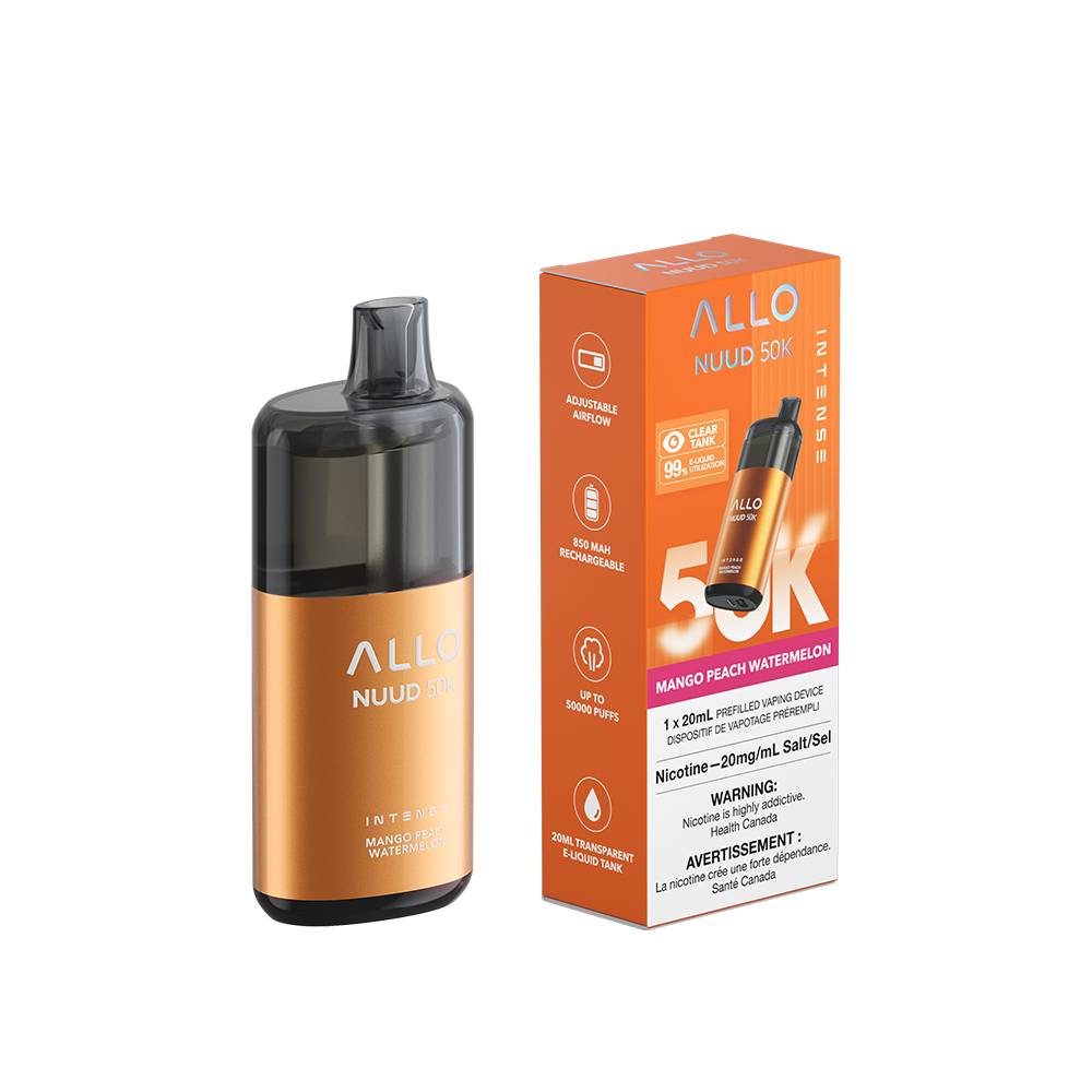 Vape jetable Allo NUUD 50K 50 000 bouffes, 20 saveurs, longue dure Super Vape Vape jetable Allo NUUD 50K 50 000 bouffes, 20 saveurs, longue dure Super Vape