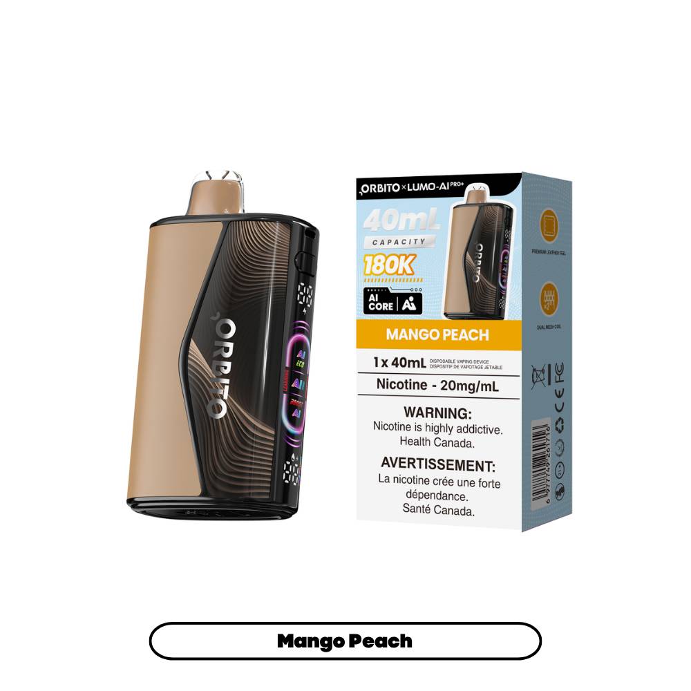 ORBITO LUMO AI PRO+ 180K Disposable Vape - Mango Peach