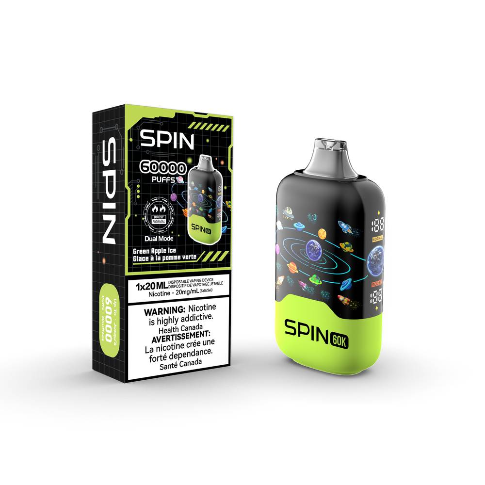 SPIN 60 000 Puffs Disposable Vape - GreenAppleIce