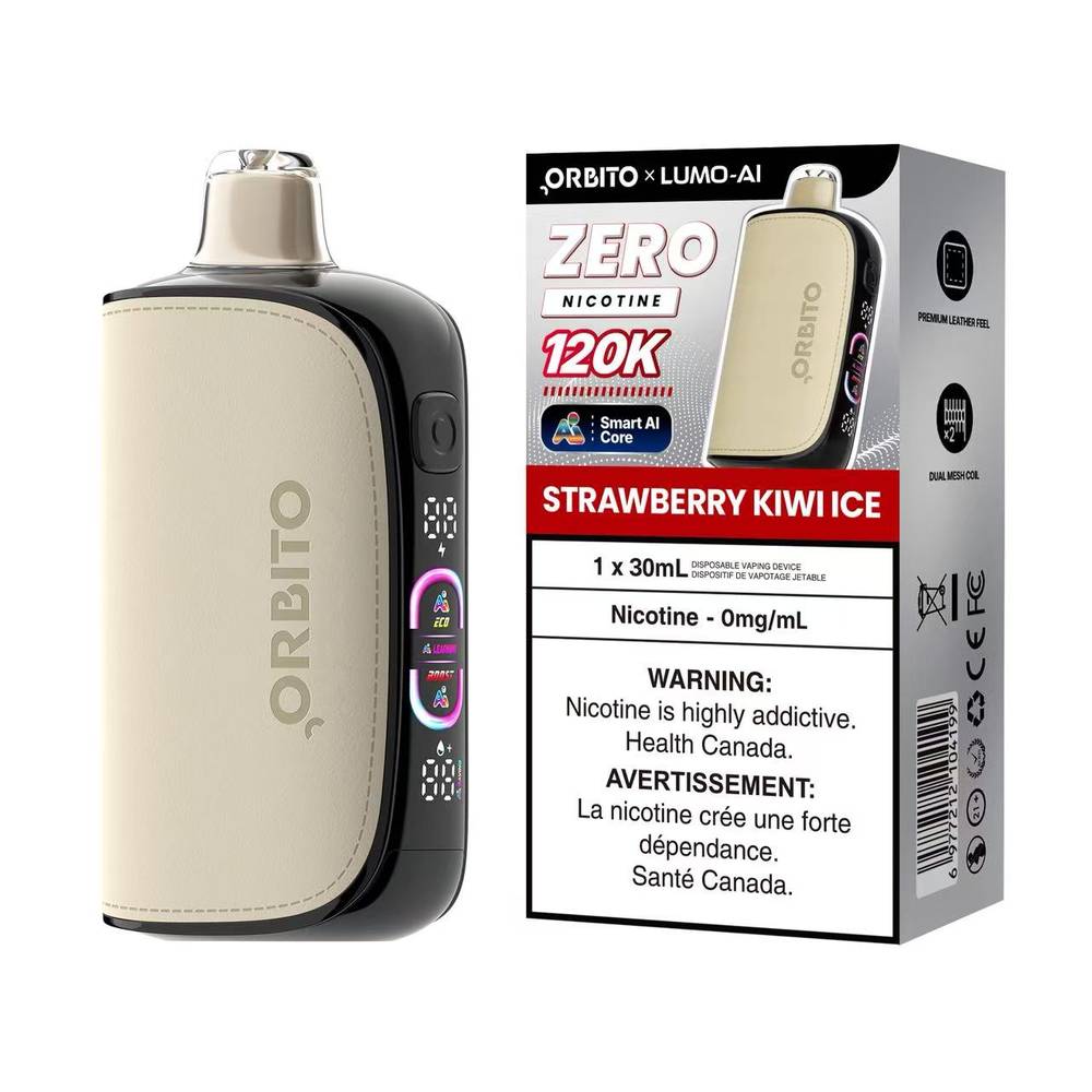 Orbito Lumo AI 120K Disposable Vape zero nicotine strawberry kiwi ice