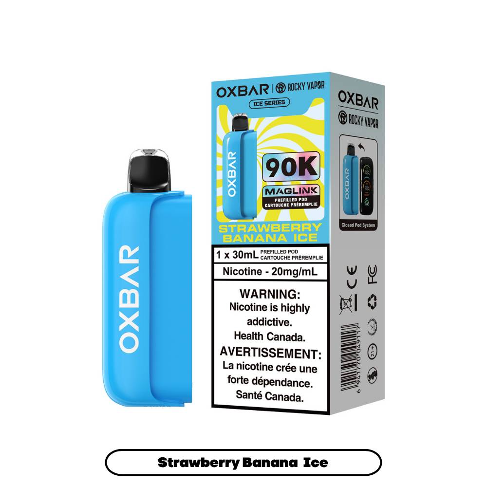 Rocky Vapor Oxbar Maglink 90K Prefilled Pod - Strawberry Banana Ice