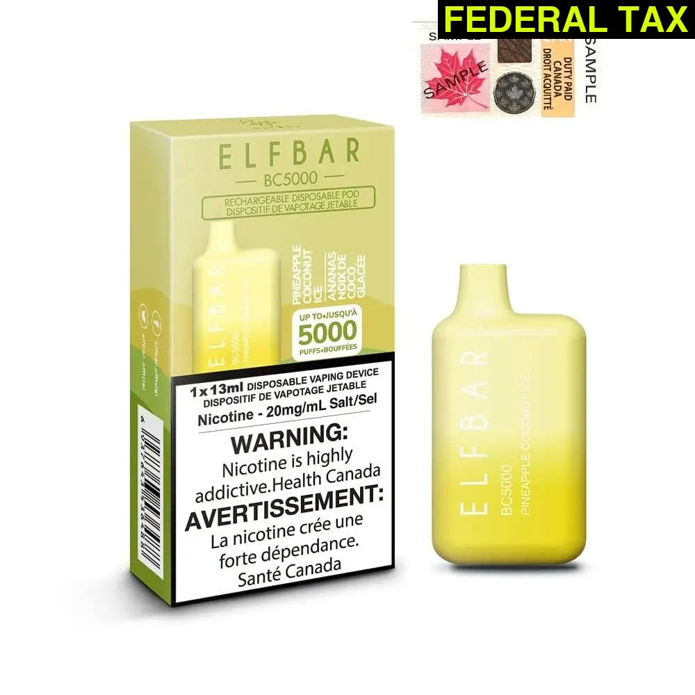 ELF BAR BC5000 Puffs Disposable Vape(Online Only) Pineapple Coconut Ice