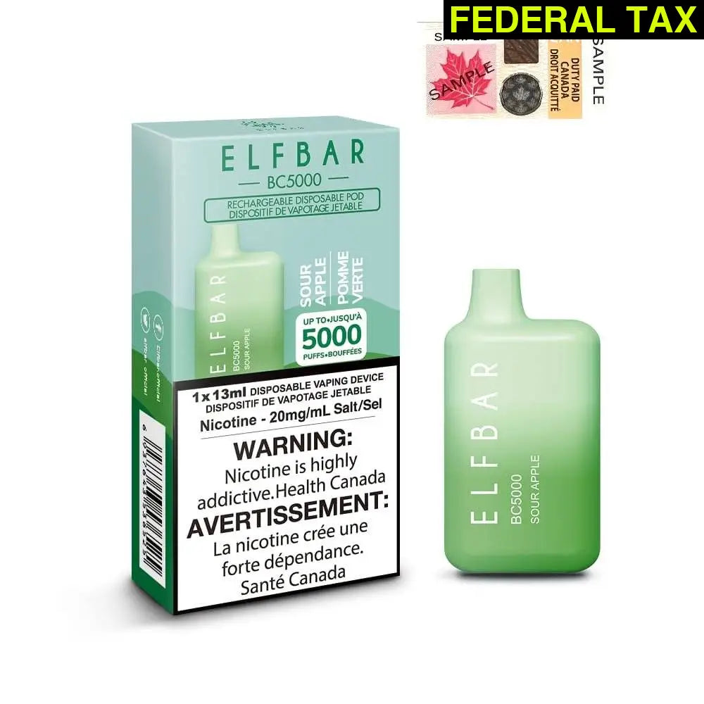 ELF BAR BC5000 Puffs Disposable Vape(Online Only) Sour Apple