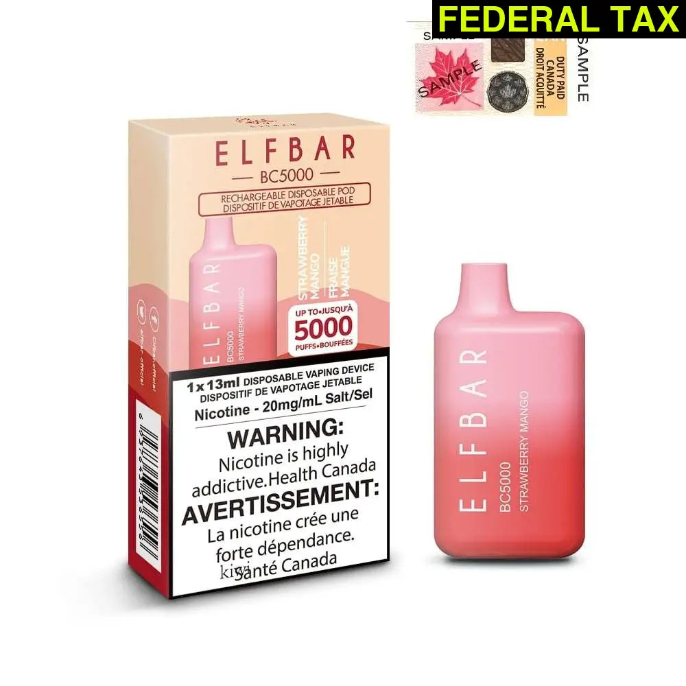 ELF BAR BC5000 Puffs Disposable Vape(Online Only) Strawberry Mango