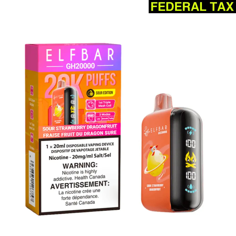 Elf Bar GH20000 Disposable Vape 20K Puffs Sour Strawberry Dragonfruit