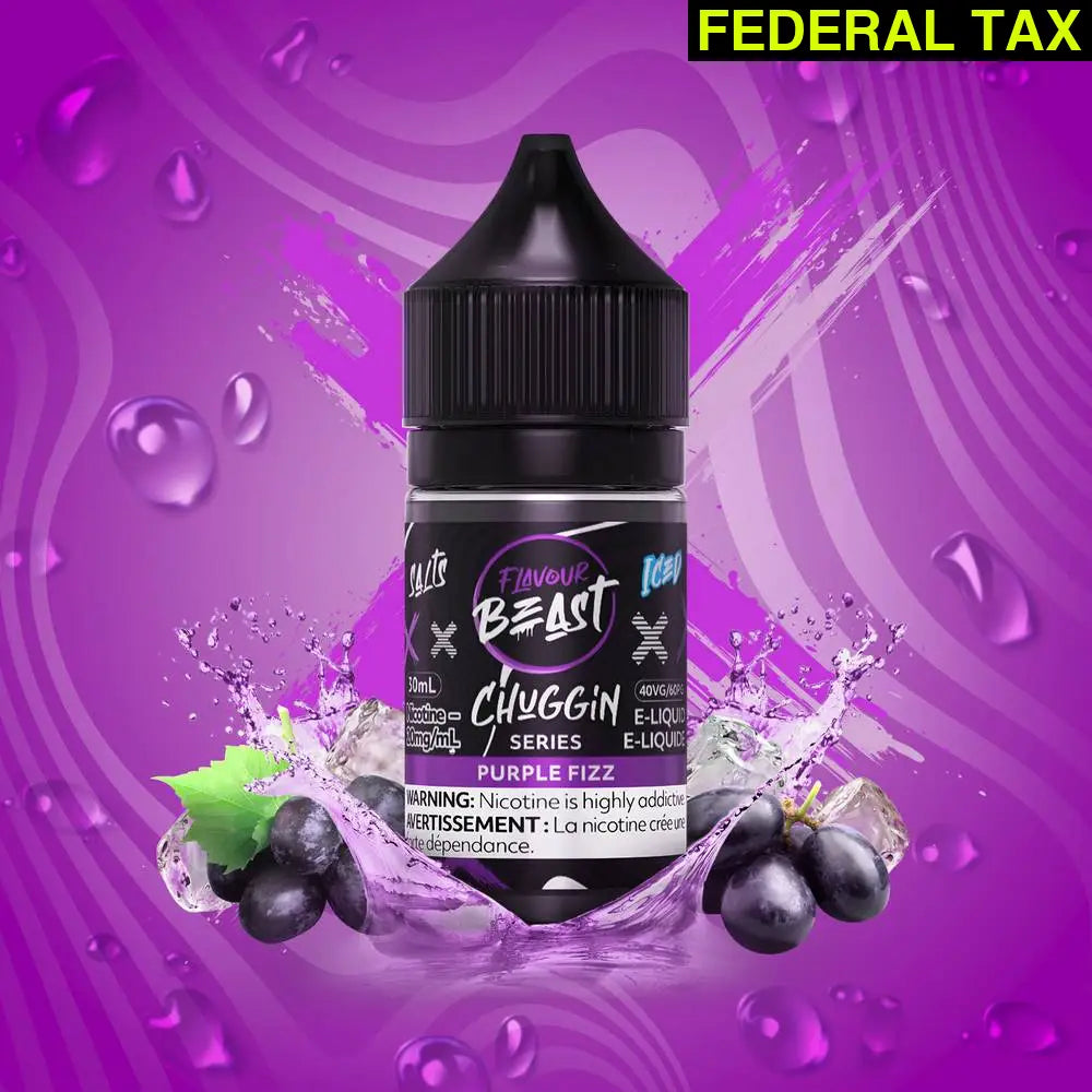 Flavour Beast Chuggin Iced Nicotine Salt E-juice Purple Fizz Oced