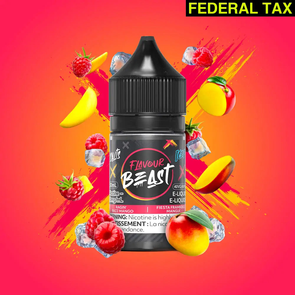 Flavour Beast Nicotine Salt E-Juice 20mg/30ml Ragin’ Razz Mango