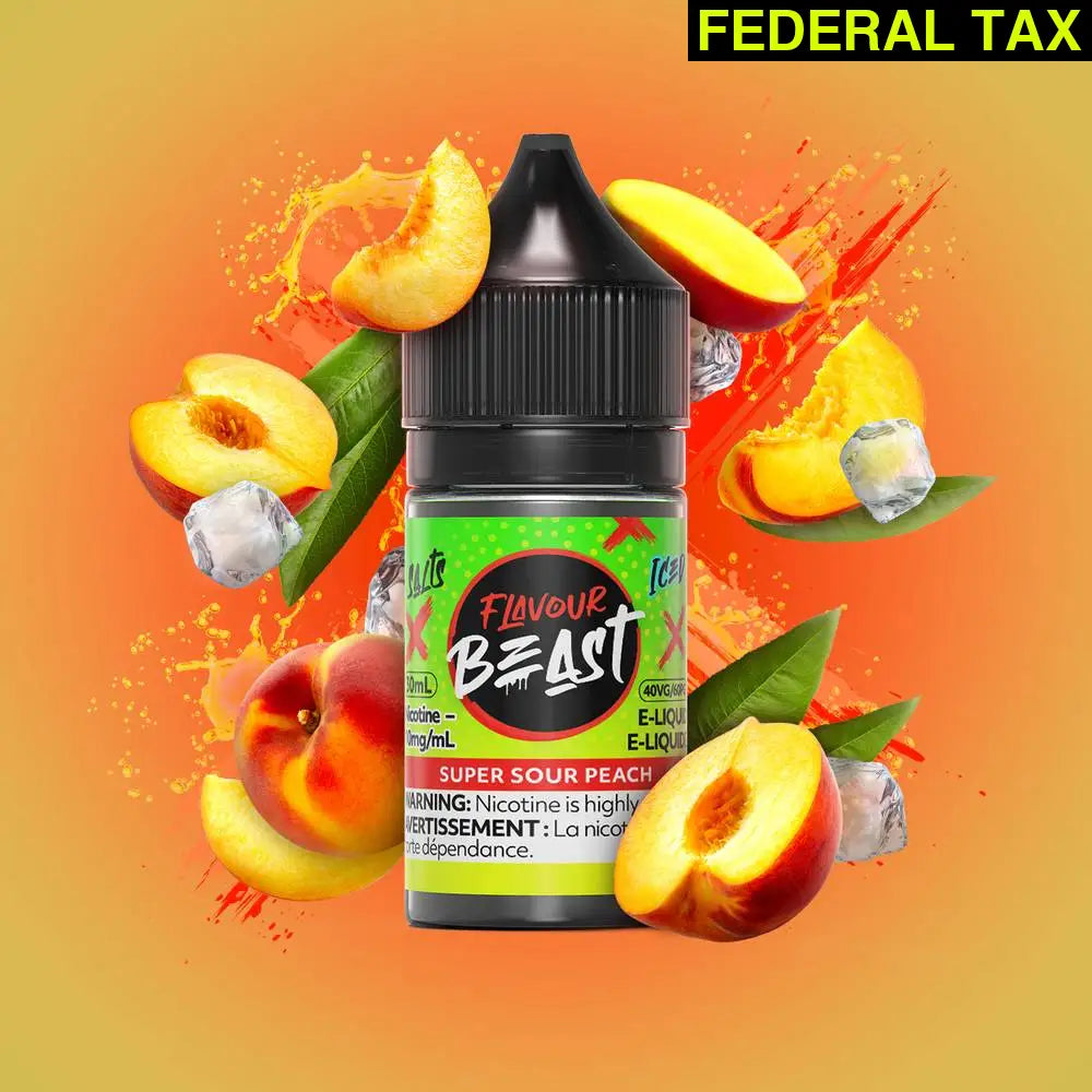 Flavour Beast Nicotine Salt E-Juice 20mg/30ml Super Sour Peach