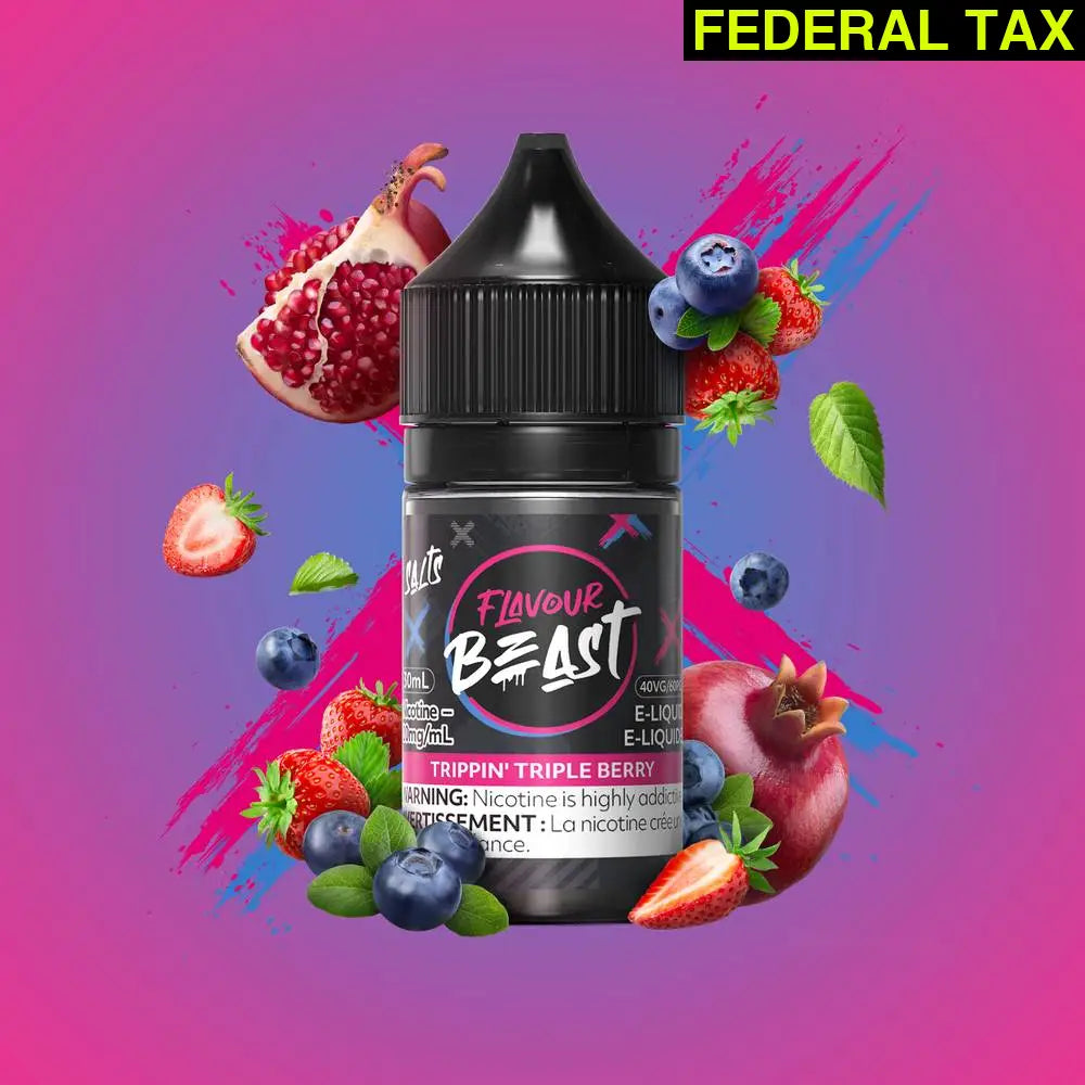 Flavour Beast Nicotine Salt E-Juice 20mg/30ml Trippin Triple Berry