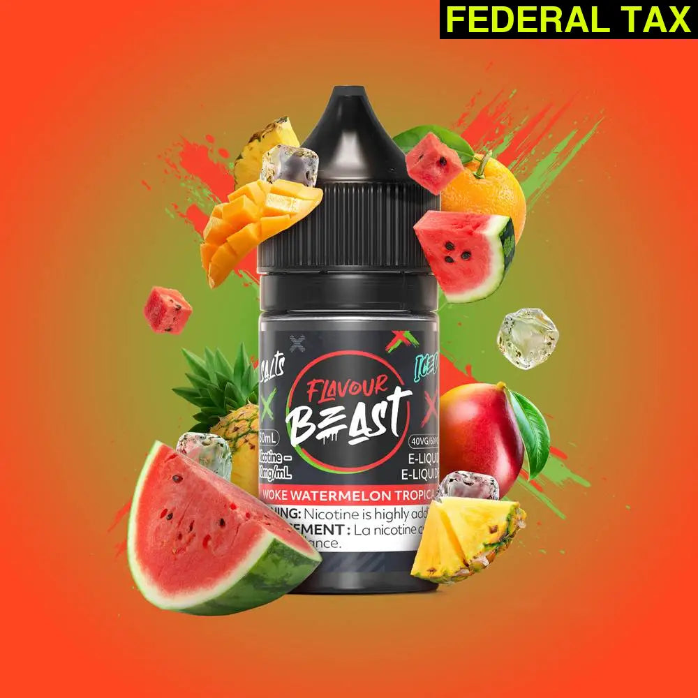 Flavour Beast Nicotine Salt E-Juice 20mg/30ml Woke Watermelon Tropica