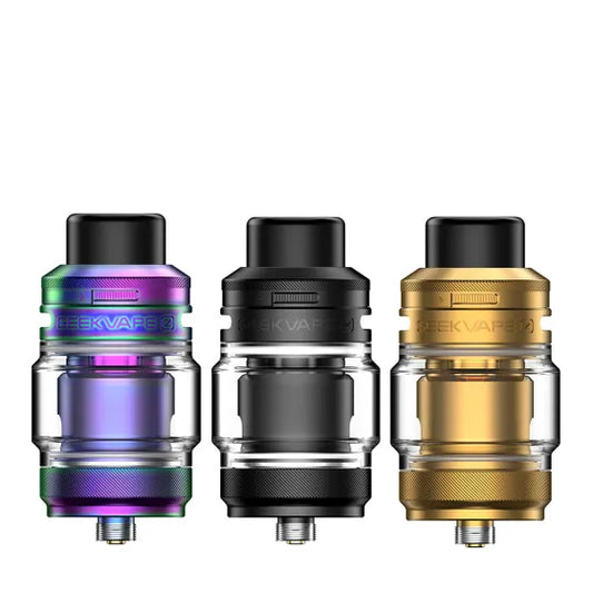 Geekvape Z Sub-ohm SE Tank [CRC] with 5.5mL e-liquid capacity, leak-resistant top airflow, child-resistant lock, and Z Series coil compatibility.