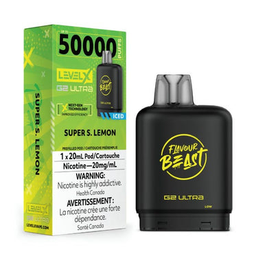 Flavour Beast LEVEL X G2 Ultra 50K Pod - Super S Lemon Iced 20mg