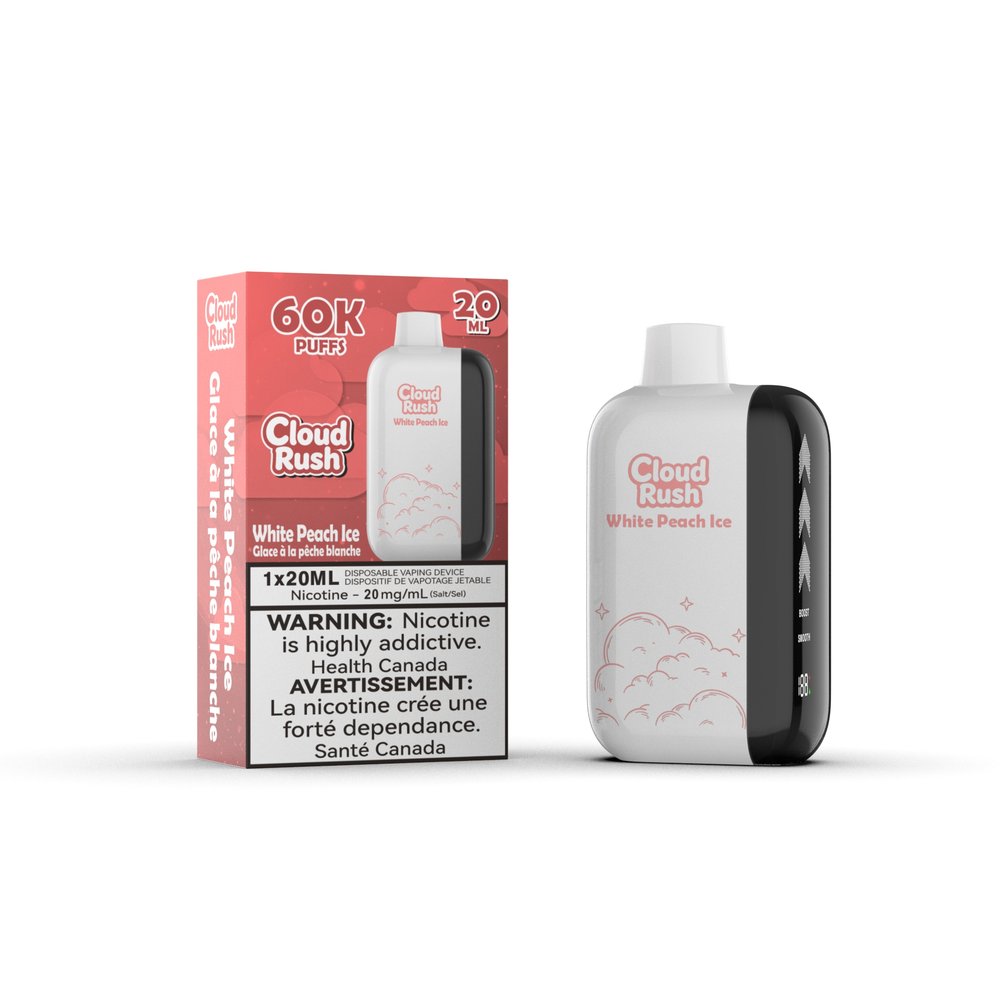 Cloud Rush 60K Disposable Vape – White Peach Ice