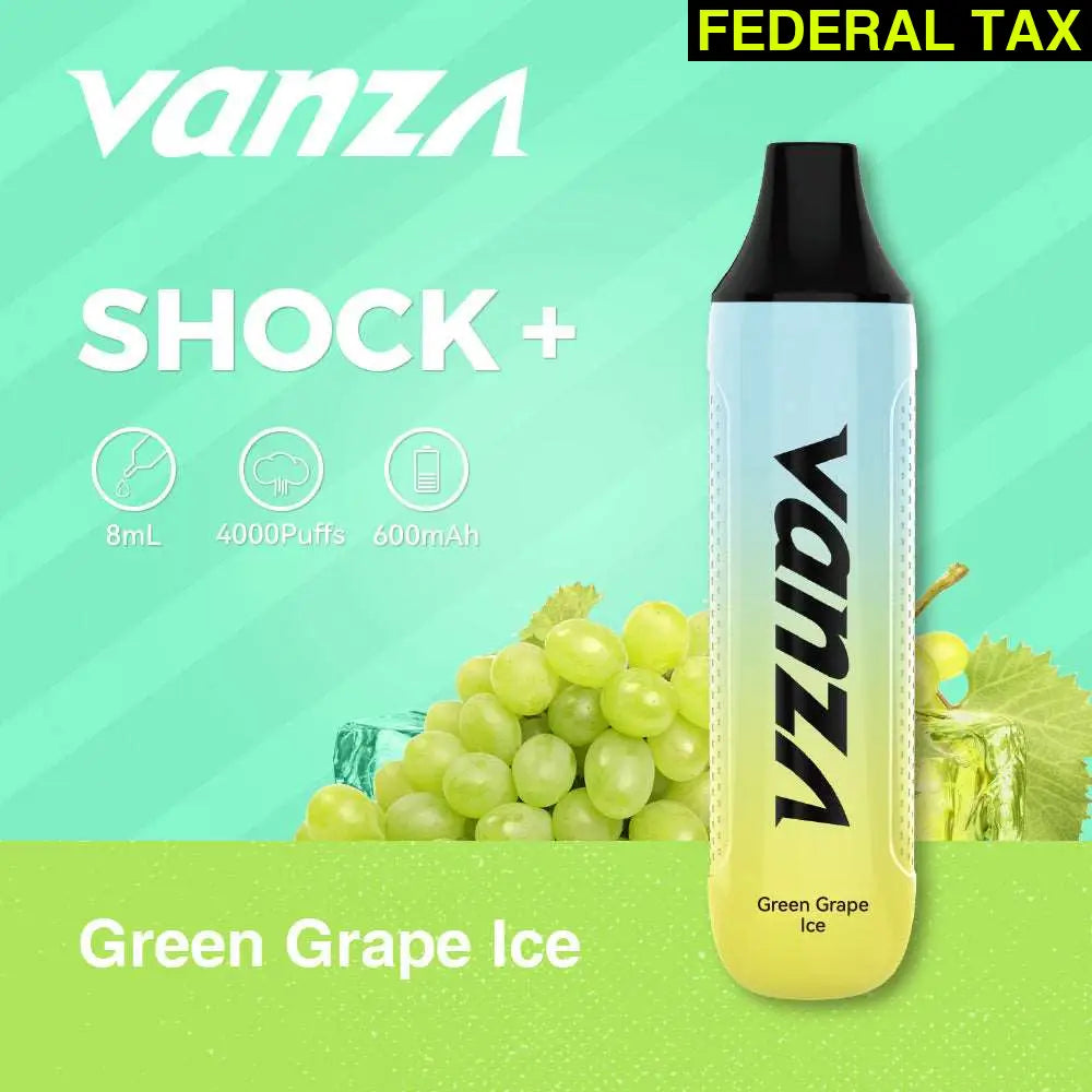 Vanza Shock+ 4000Puffs Disposable Vape - green grape ice