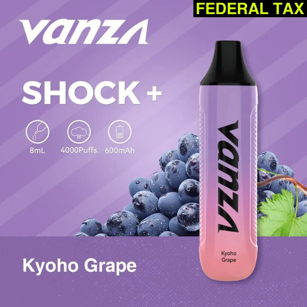 Vanza Shock + 4000Puffs Disposable Vape Kyoho Grape