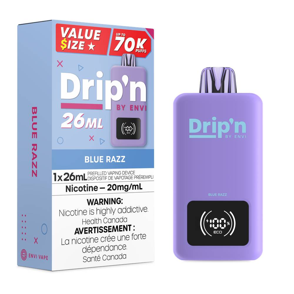 Drip'n by Envi 26mL 70K Puffs Disposable Vape Blue Razz
