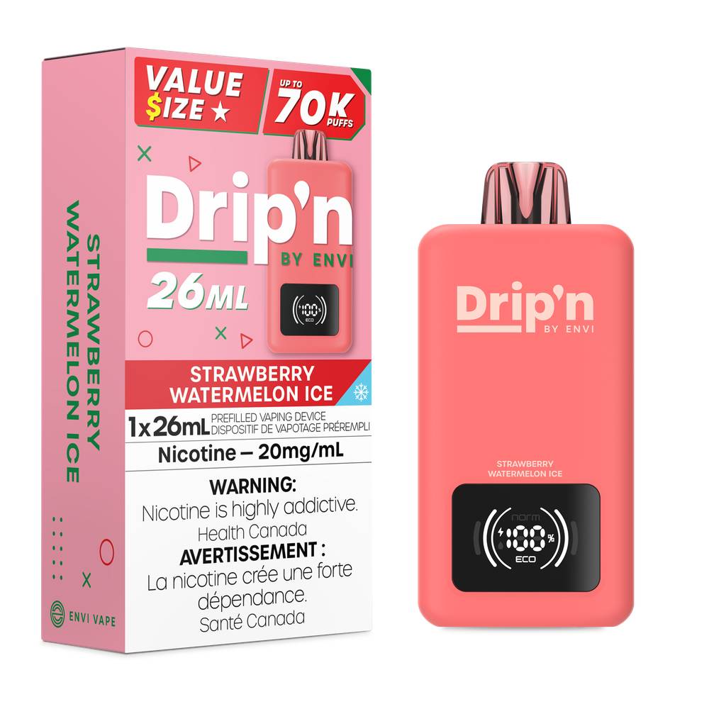 Drip'n by Envi 26mL 70K Puffs Disposable Vape Strawberry Watermelon Ice