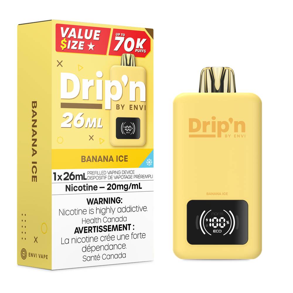 Drip'n by Envi 26mL 70K Puffs Disposable Vape Banana Ice