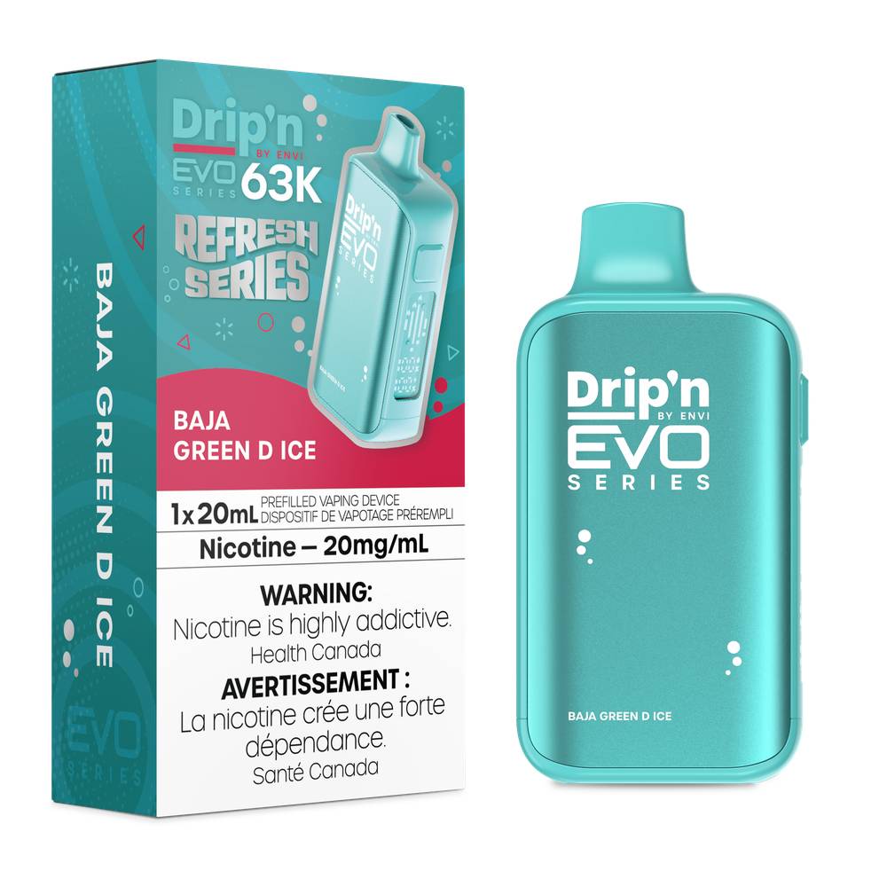 Drip'n EVO 63K Disposable Vape - Baja Green D Ice