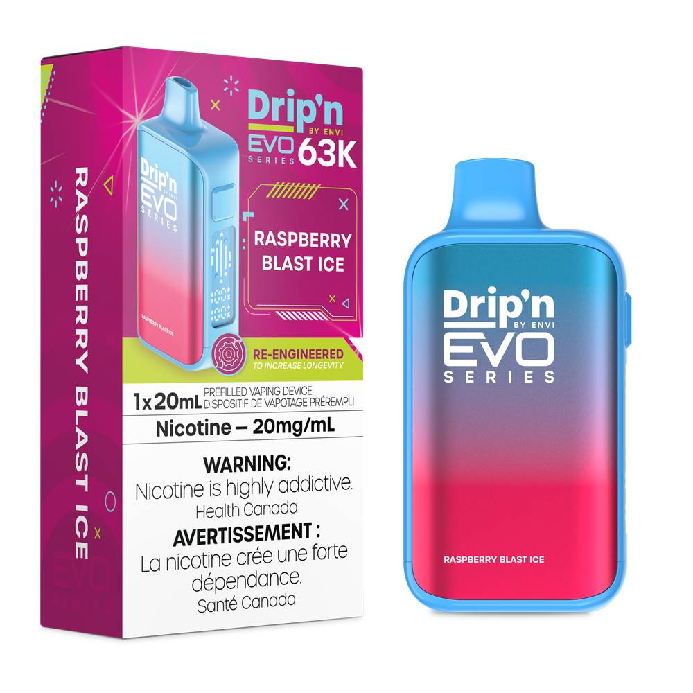Drip'n EVO 63K Disposable Vape - Raspberry Blast Ice
