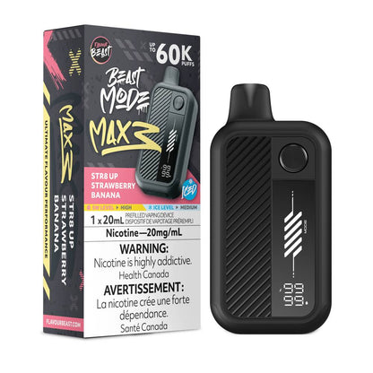 Flavour Beast Beast Mode MAX 3 60K Disposable Vape - STR8 UP Strawberry Banana Iced