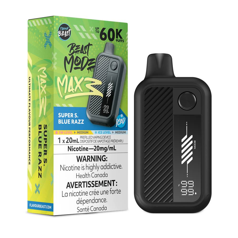 Flavour Beast Beast Mode MAX 3 60K Disposable Vape - Super S. Blue Razz Iced