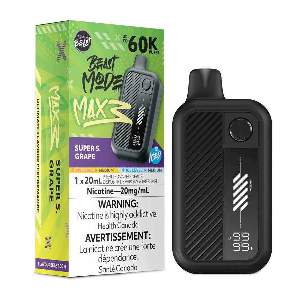 Flavour Beast Beast Mode MAX 3 60K Disposable Vape - Super S. Grape Iced