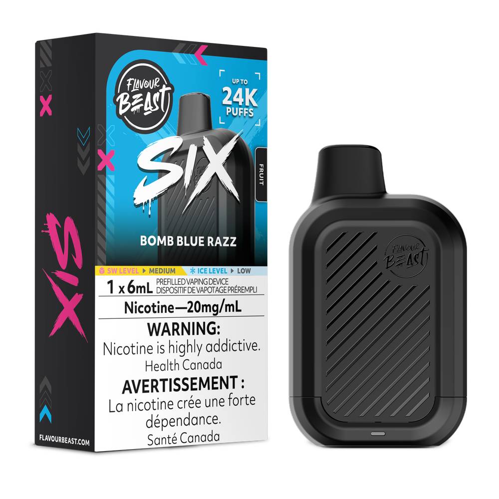 Flavour Beast SIX 24K Disposable Vape –Bomb Blue Razz