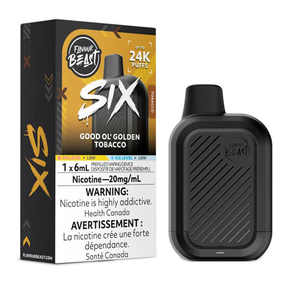 Flavour Beast SIX 24K Disposable Vape – Good OL' Golden Tobacco