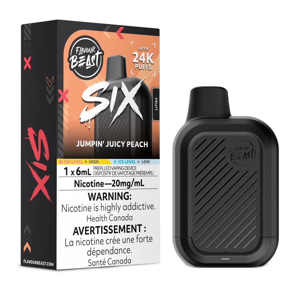 Flavour Beast SIX 24K Disposable Vape – Jumpin' Juicy Peach