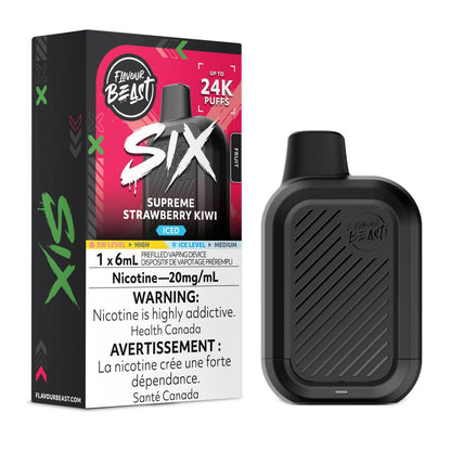 Flavour Beast SIX 24K Disposable Vape – Supreme Strawberry Kiwi Iced