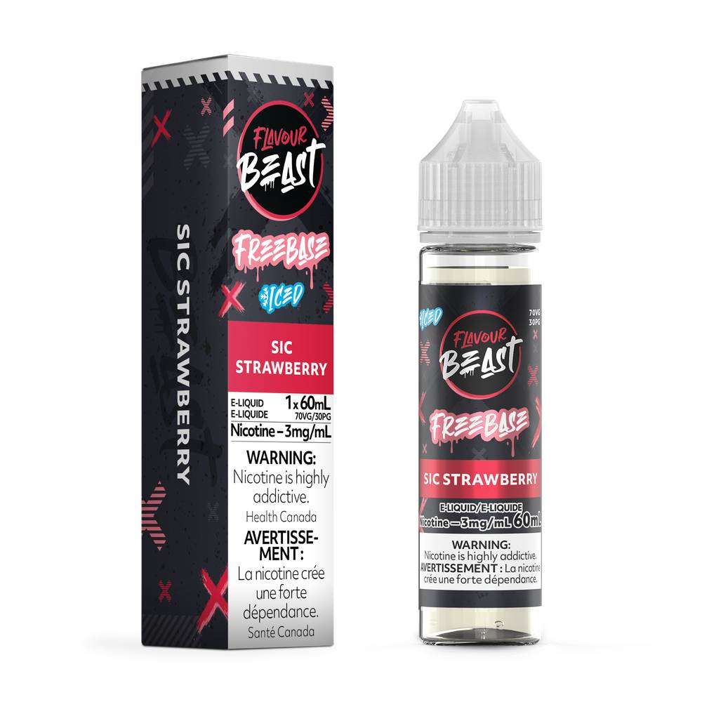 Flavour Beast Freebase E-Liquid 60mL Bottle - Sic Strawberry Iced