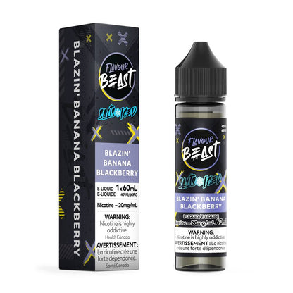 Flavour Beast Salt E-Liquid 60mL 20mg Bottle - Bazin' Banana Blackberry Iced