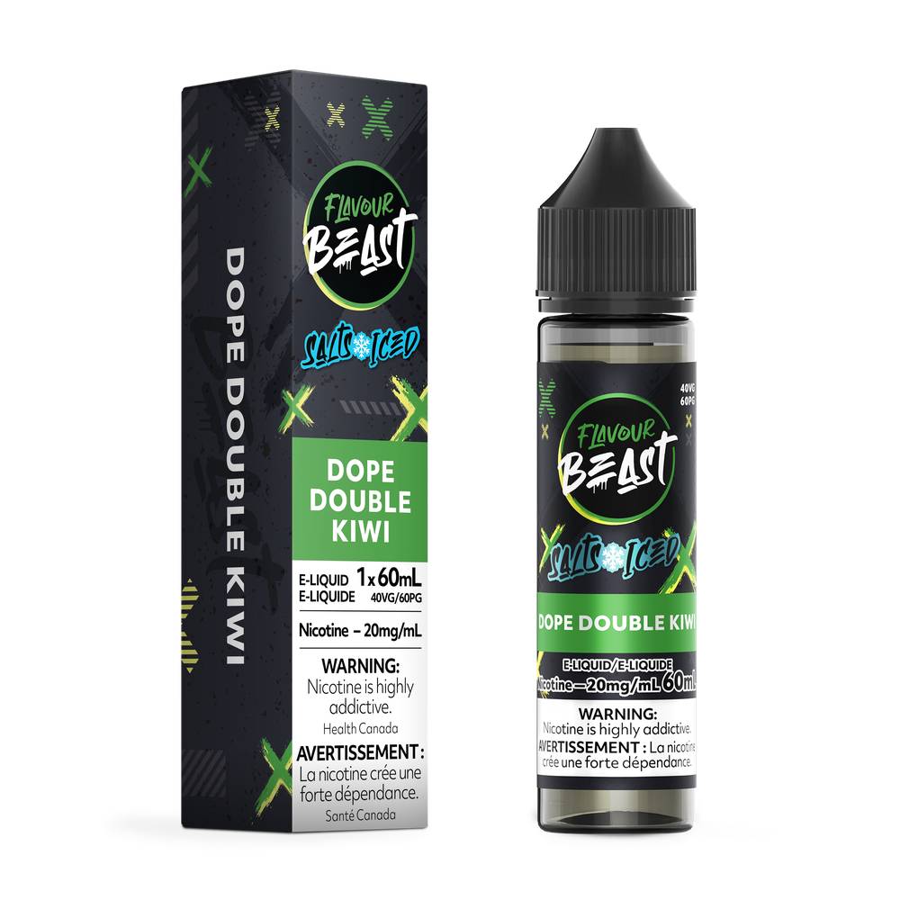 Flavour Beast Salt E-Liquid 60mL 20mg Bottle - Dope Double Kiwi Iced