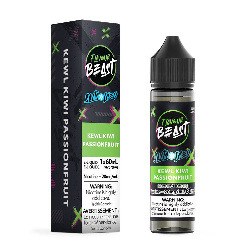 Flavour Beast Salt E-Liquid 60mL 20mg Bottle - Kewl Kiwi Passionfruit Iced