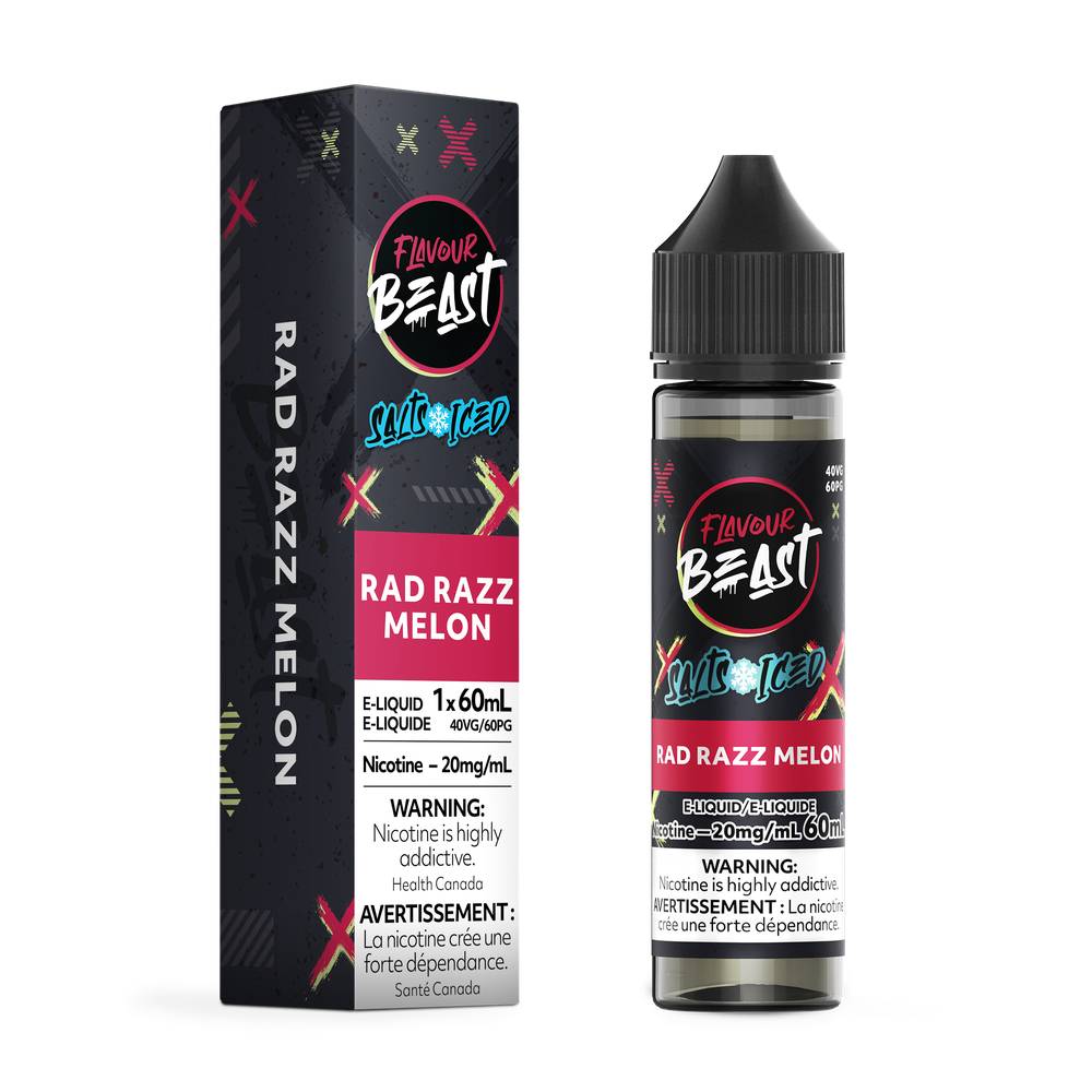 Flavour Beast Salt E-Liquid 60mL 20mg Bottle - Rad Razz Melon Iced