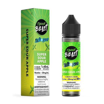 Flavour Beast Salt E-Liquid 60mL 20mg Bottle - Super Sour Apple Iced