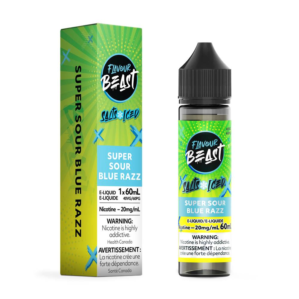 Flavour Beast Salt E-Liquid 60mL 20mg Bottle - Super Sour Blue Razz Iced