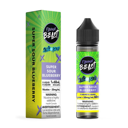 Flavour Beast Salt E-Liquid 60mL 20mg Bottle - Super Sour Blueberry Iced